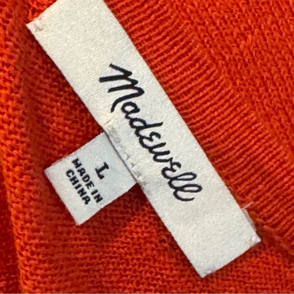 Women's Orange Cardigan Sweater - Picture 3 of 5